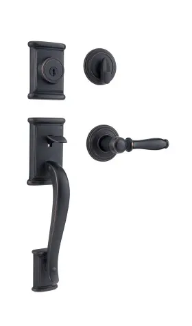 Kwikset 883351046541 Ashfield Front Door Lock Handle And Deadbolt Set Entry Handleset