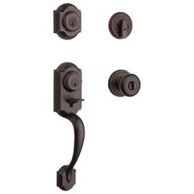 Kwikset 883351396349 Montara Front Door Lock Handle And Deadbolt Set Entry Handleset Exterior Wit