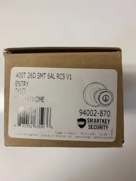 94002-870 Kwikset 883351635936 Tylo Keyed Entry Knob With Smartkey Satin Chrome