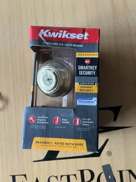 Kwikset 883351640725 Polished Brass Double Cylinder Deadbolt Featuring Smartkey Security
