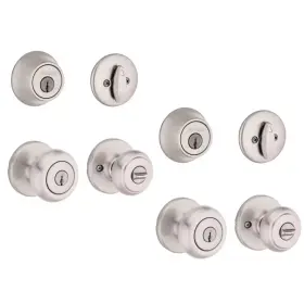 Kwikset 883351813655 2-pk Cove Satin Nickel Entry Door And Single Cylinder Deadbolt Smartkey
