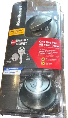 Kwikset 883351813877 Single Cylinder Deadbolt With Smartkey Security Satin Nickel Finish