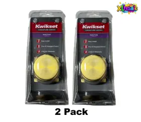 Kwikset 883351957144 2 Pack - Pismo Satin Brass Square Half Dummy Door Knob With Microban
