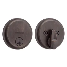 Kwikset 92580-079 Hometown Deadbolt Lock Venetian Bronze Round Exterior Keyed Front E