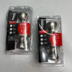 94002-820 Kwikset 2 Pack Tylo Keyed Entry Door Knob Smartkey Satin Chrome