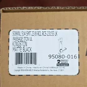 95080-016 Kwikset Kingston Passage Door Lever Innerconnect Lockset Matte Black