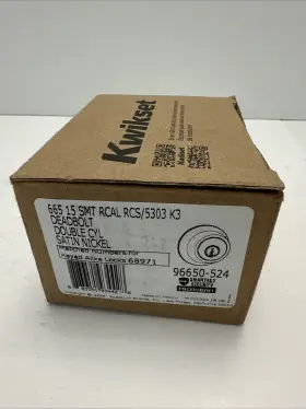 96650-524 Kwikset 665 15 Smt Nickel Double Cylinder Deadbolt With Smartkey