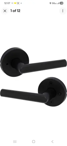 97300-914 Kwikset Milan Interior Privacy Door Handle With Lock Matte Black Rev