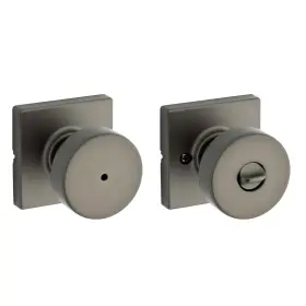 97301-075 Kwikset Pismo Interior Square Privacy Door Knob With Lock 1 Pack Gunmetal