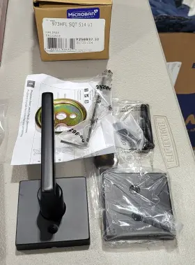 973hflsqt-514v1 Kwikset 973hflsqtv1 Halifax Lever Non-turning Dummy Interior Pack Black