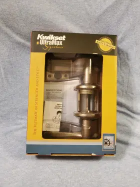 97402-465 Kwikset Signatures Avalon Exterior Door Handle Satin Nickel With Interior Lever