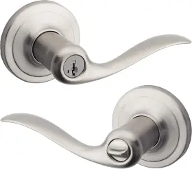 97402-732 Kwikset Tustin Keyed Entry Lever Smartkey Door Lock Handle Satin Nickel Sealed