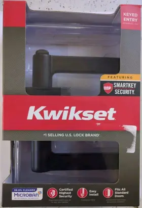 97402-920 Kwikset Exterior Door Keyed Alike Entry Lever Smartkey Matte Black