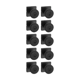97403-185 Kwikset Pismo Entry Door Knob With Lock And Key Secure 10 Pack Matte Black