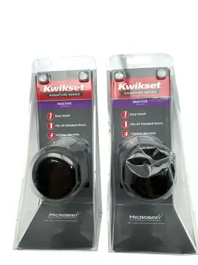 97881-043 Kwikset Pismo Dummy Inactive Door Knob Matte Black Lot Of 2