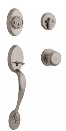 98001-369 Kwikset Chelsea Deadbolt Handleset Satin Nickel New Free Ship
