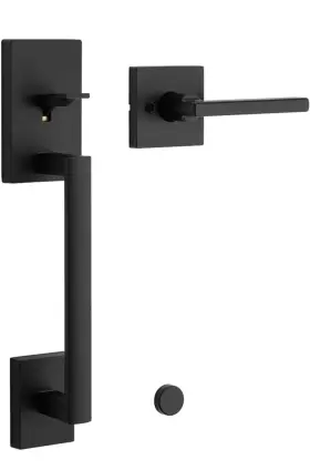 98159-006 Kwikset San Clemente Front Door Handle No Lock Entry Handleset Matte Black