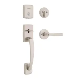 98180-059 Kwikset Brentford Front Door Lock Handle And Deadbolt Set Entry Handleset Wi