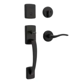 98180-062 Kwikset Brentford Front Door Lock Handle And Deadbolt Set Entry Handleset Ex