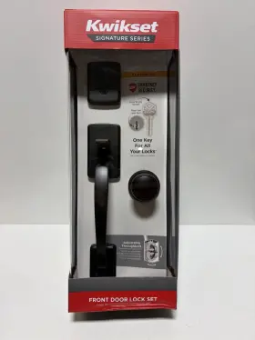 818bfhxsok Kwikset 98180-065 Brentford Smartkey Entry Handleset - Matte Black