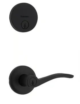 99910-073 Kwikset Sedona Keyed Entry Handle And Single Cylinder Deadbolt Combo Matte Black