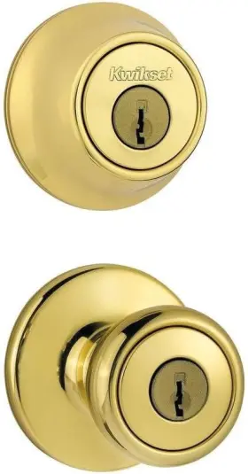Gid-803420 Kwikset 96900-305 Frustration Free 690 Tylo Keyed Entry Knob And Polished Brass
