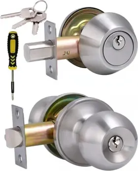 607-sn-1db Lanwandeng All Keyed Same Entry Door Knob And 1 Pack Deadbolt Lockset-keyed Alike
