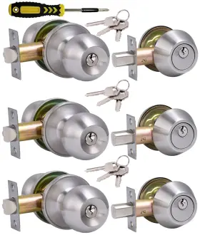 607-sn-3db Lanwandeng 3sets All Keyed Same Entry Door 3 Pack Deadbolt Lockset-keyed Alike