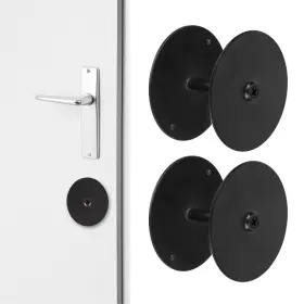 2.68x2.68x0.98in Lasuroa 1042776 2pcs Door Hole Cover Plate Diameter 2-5/8in Black