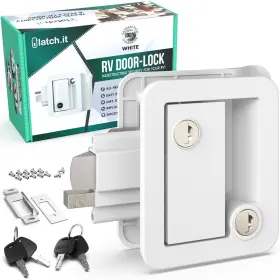 Latch07 Latch.it White Rv Door Lock Replacement Premium Handle And Camper Lat