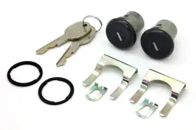 Latchwell 5090007-01 New Door Lock Cylinder Pair In Black With Keys Compatible Listed