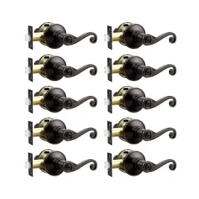 Dl851a11 Lepushom 10 Pack Oil Rubbed Bronze Interior Door Handle With Lock Modern Contemporary