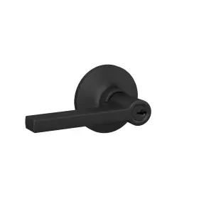 Str8 Lock Scout 194555173101 Straight Lever With Round Trim Keyed Entry Door Handle Matte Black Finish