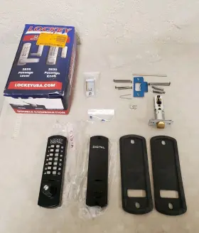 3835jbmg Lockey Usa 3835jb/mg Jet Black Mechanical Keyless Lever Lock Missing Levers