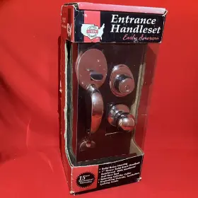 40ea Lsda Vintage Entrance Handle Set 26k Bright Chrome Adj 2 3/8 Inch - 3/4