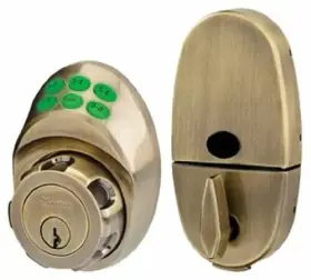 Dskp0605 Master Lock 071649146640 Deadbolt Light Up Keypad Antique Brass New Damaged Box