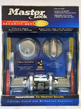 Lrcr0615 Master Lock Satin Nickel Keyed Entry Deadbolt Open Box-new