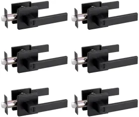 Mendock 850068594368 Privacy Door Handle Keyless No Key With Lock Set 6 Pack Matte Black
