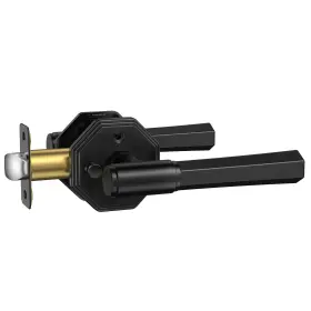 Sy2159-hb Mensarix Matte Black Door Handles Interior Wih Lock Antique Vintage Privacy Lever Doo
