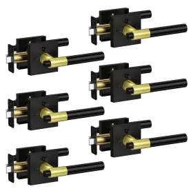 Sy2164-bg6 Mensarix Black And Gold Door Handles Interior With Lock Zinc Alloy Modern Privacy Lev