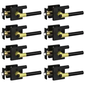 Sy2164-bg8 Mensarix Black And Gold Door Handles Interior With Lock Zinc Alloy Modern Privacy Lev