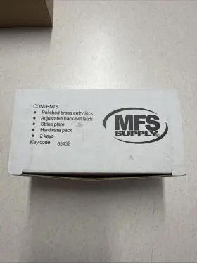 65432 Mfs Supply Entry Door Knob Lock Set - With 2 Keys Code Polished Brass New