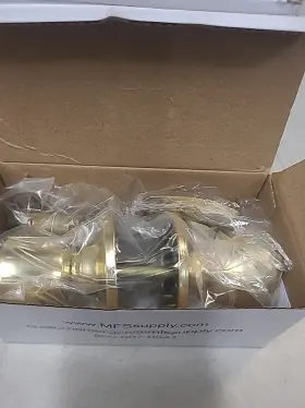 14-47562 Mfs Supply Lot Of 4 Entry Door Knob Locks - Code 35241 Polished Brass