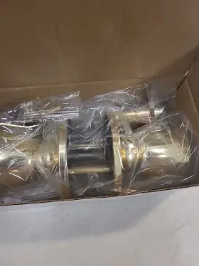 14-47564 Mfs Supply Lot Of 5 Entry Door Knob Locks - Code 44535 Polished Brass