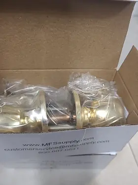 14-47568 Mfs Supply Lot Of 6 Entry Door Knob Locks - Code 67767 Polished Brass