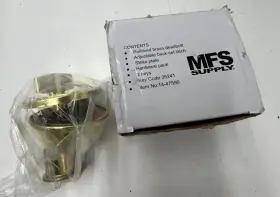 35241 Mfs Supply Deadbolt Door Lock Assembly Keys Polished Brass