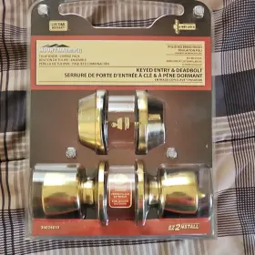 36024010 Mountain Security Keyed Entry And Deadbolt Combo Pack Polished Brass Alike