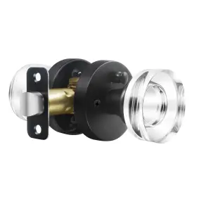 Naubea 635408118936 Matte Black Door Knob Privacy Knobs Glass Interior Vintage R