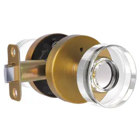 Naubea 635408118981 Crystal Door Knobs Antique Brass 1 Pack Privacy