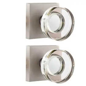 Naubea 639395274231 2 Pack Dummy Door Knob Glass Knobs Interior Satin Nickel For